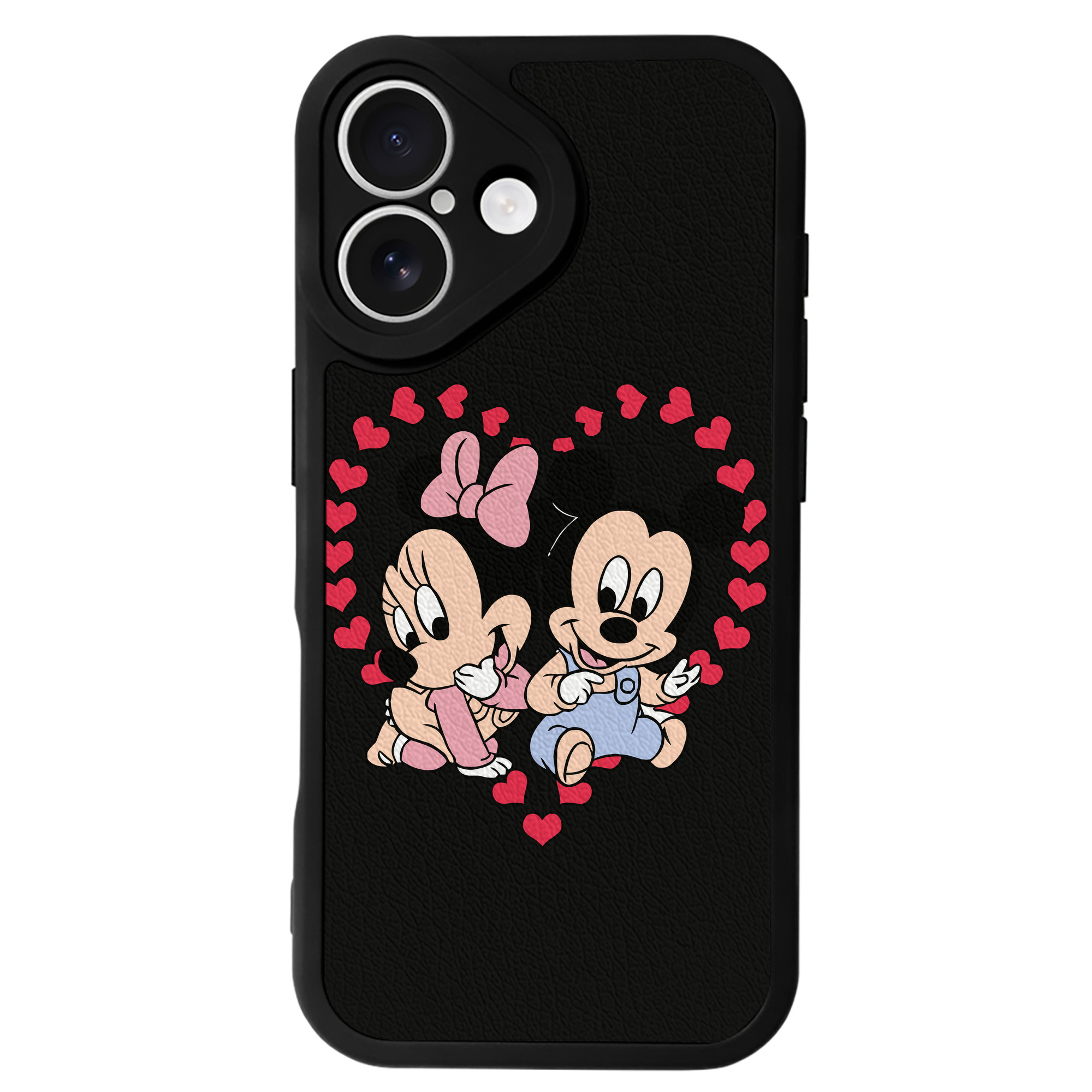 （画像用） ミッキーマウス Mickey Mouse 【iPhone 16シリーズ対応】シリコンスマホケース（レザー調） 材質：シリコン